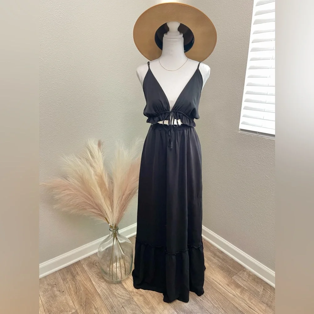 NEW Mainstrip - Black Fun Boho Vacation Destination Summer Maxi Dress - Picture 5 of 15